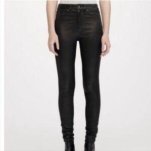 Rag and Bone Black Leather Skinny Pants 24